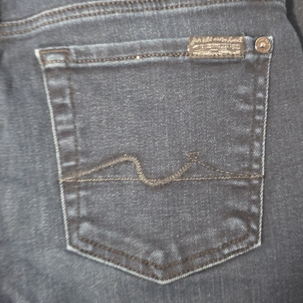 7 For All Mankind Dark Blue Skinny Jeans - Picture 4 of 7